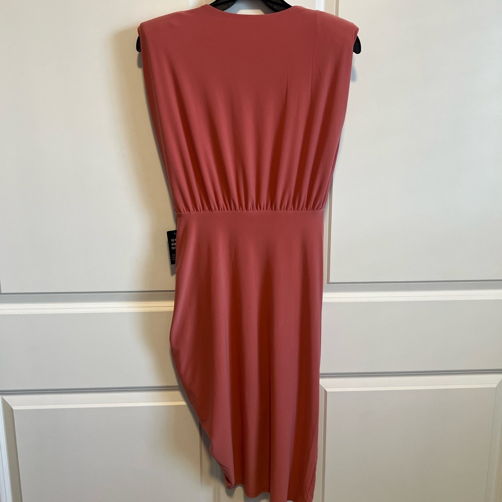 Express Asymmetrical Ruched Dress in Rose - Picture 4 of 10
